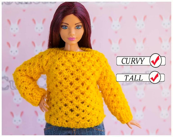 CURVY DOLL YELLOW /& PINK STRIPED DRESS WITH PINK FUR WRAP
