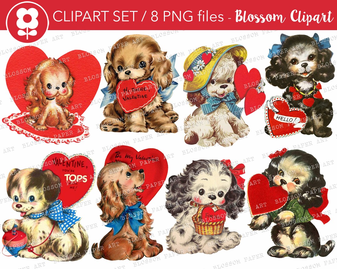 Vintage Valentine's Day Cute Animals - 5 Pack Circle Stickers Decals 3 x 3