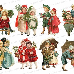 Christmas Clipart, Vintage Christmas Kids PNG Christmas Graphics ...