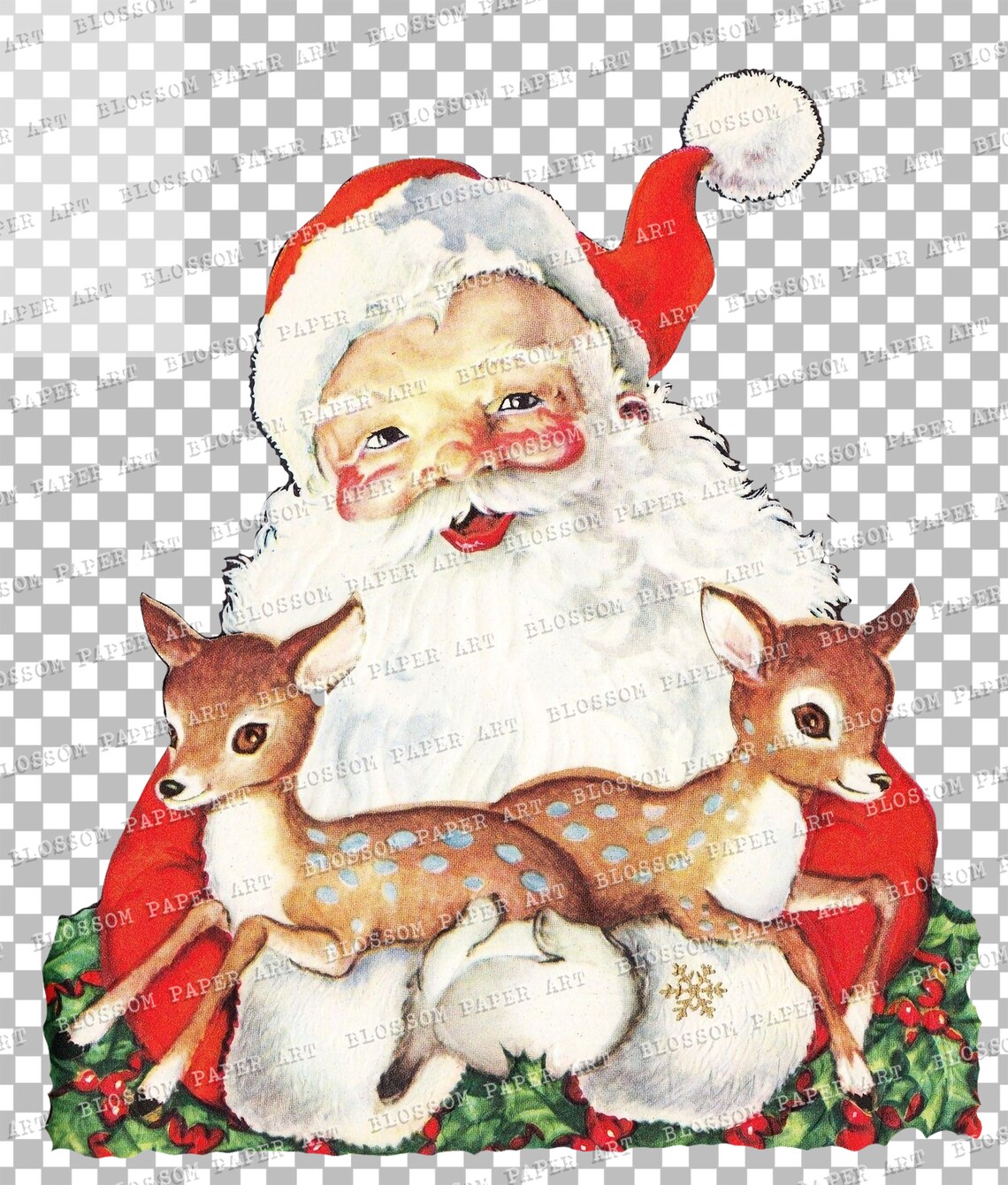 Christmas Clip Art Vintage Christmas PNG Santa Vintage - Etsy