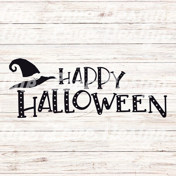 Happy Halloween Witches Hat SVG Design