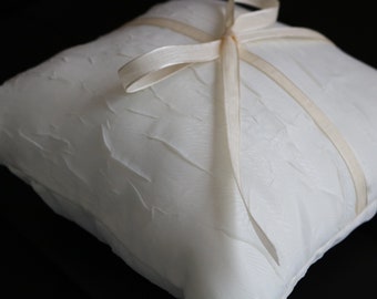 9x9 Ivory Satin/Chiffon Ring Bearer Pillow