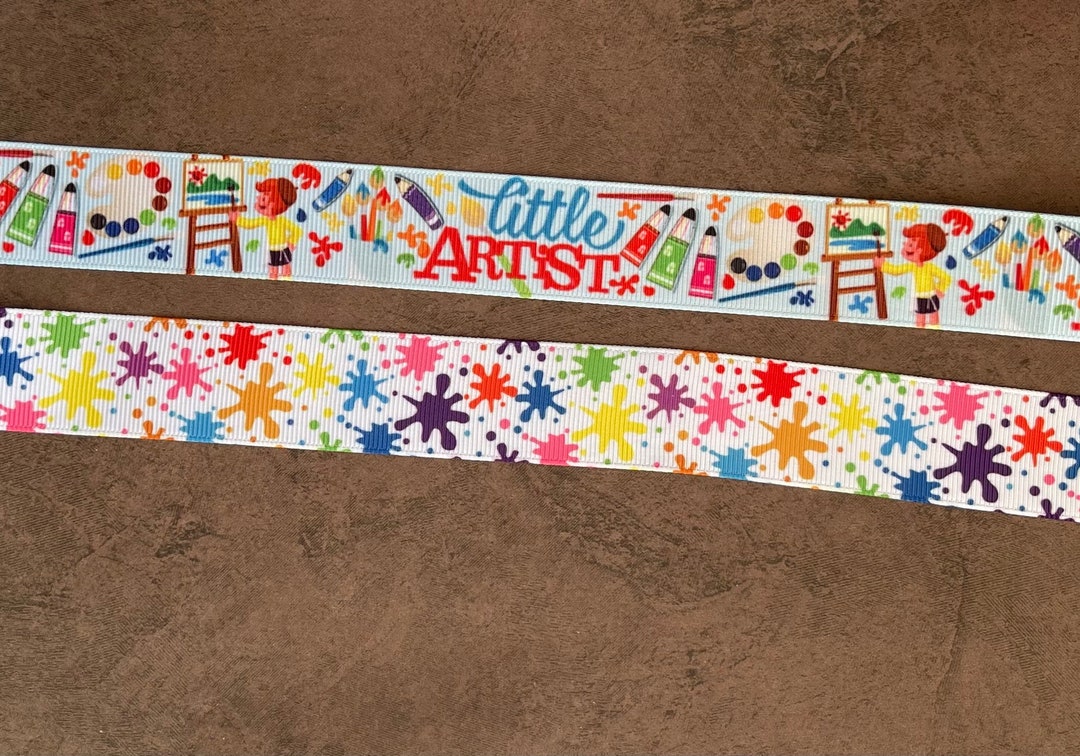 3yds,paint Splatter Ribbon,little Artist Ribbon,art Ribbon,paint Ribbon