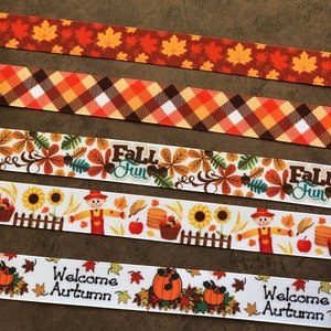 3yds,Fall Ribbon,Scarecrow Ribbon,Autumn Ribbon,Thanksgiving Ribbon,Halloween Ribbon,Fall Wreath Ribbon,Tartan Plaid Ribbon