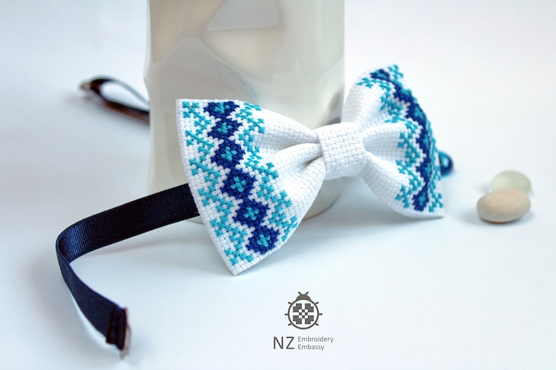 Creative Bow Ties Handsome Bow Tie Modern Unique Bow Tie Unisex Bow Tie Style Bow Tie Embroidered Bow Tie For Men Cross Stitch Bow Tie
