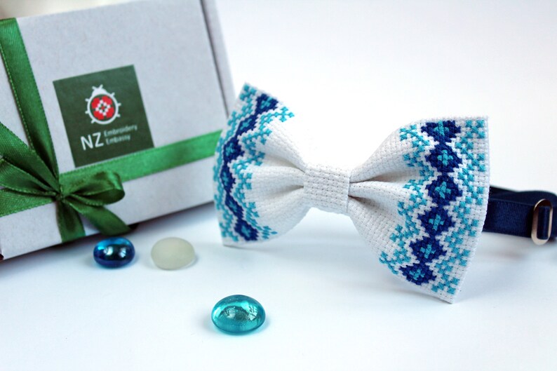 Creative Bow Ties Handsome Bow Tie Modern Unique Bow Tie Unisex Bow Tie Style Bow Tie Embroidered Bow Tie For Men Cross Stitch Bow Tie