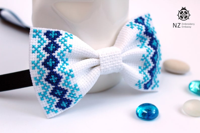 Creative Bow Ties Handsome Bow Tie Modern Unique Bow Tie Unisex Bow Tie Style Bow Tie Embroidered Bow Tie For Men Cross Stitch Bow Tie