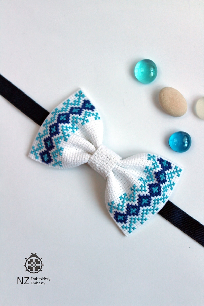 Creative Bow Ties Handsome Bow Tie Modern Unique Bow Tie Unisex Bow Tie Style Bow Tie Embroidered Bow Tie For Men Cross Stitch Bow Tie
