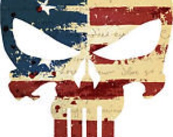 Punisher Skull Vintage American Flag Outdoor//Indoor Decal Various Sizes