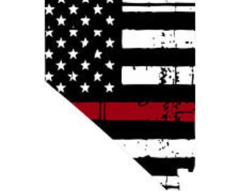 Various Sizes Thin Red Line decal State of New Jersey Tattered Flag