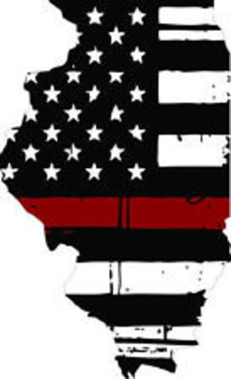 Various Sizes Thin Red Line decal State of New Jersey Tattered Flag
