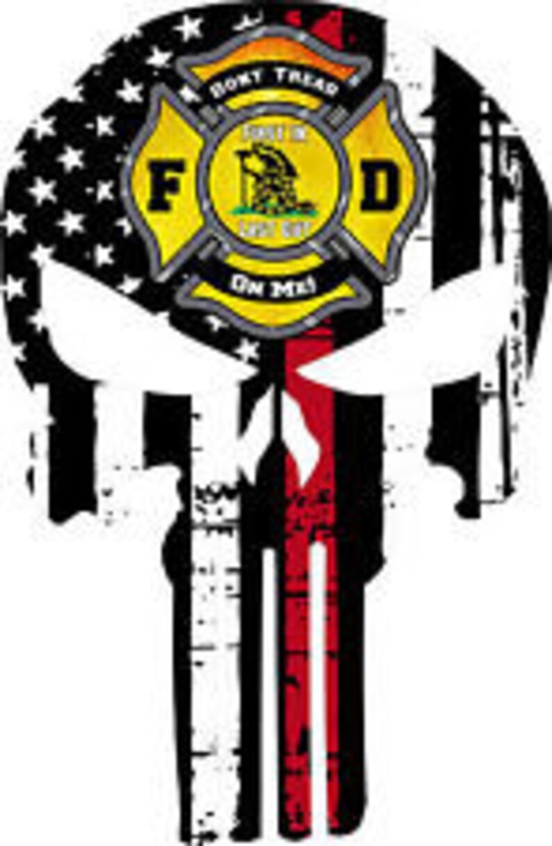 Various Sizes Thin Red Line Punisher Decal Don/'t Tread on me Maltese Cross