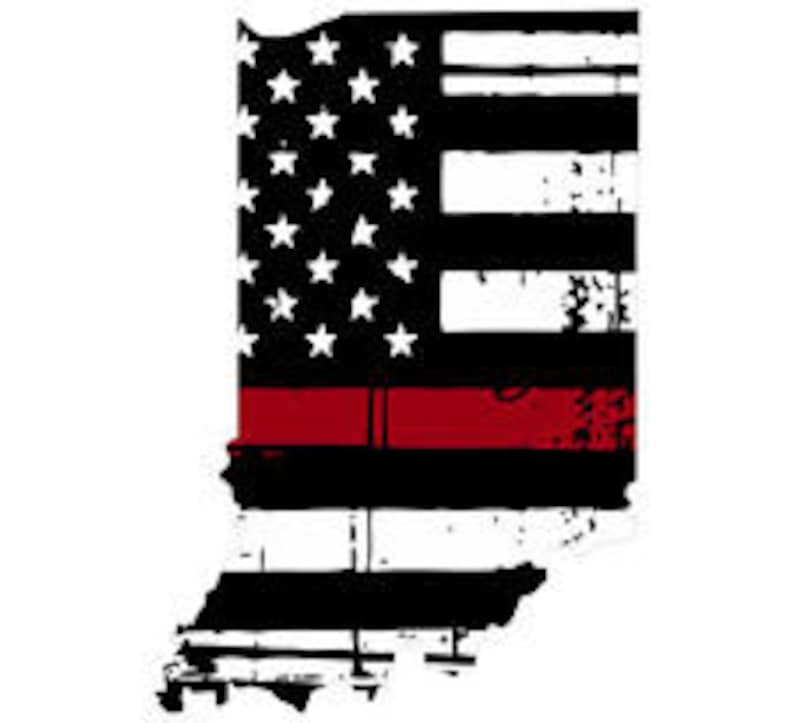 Thin blue red line decal State of New Jersey Tattered Flag Decal