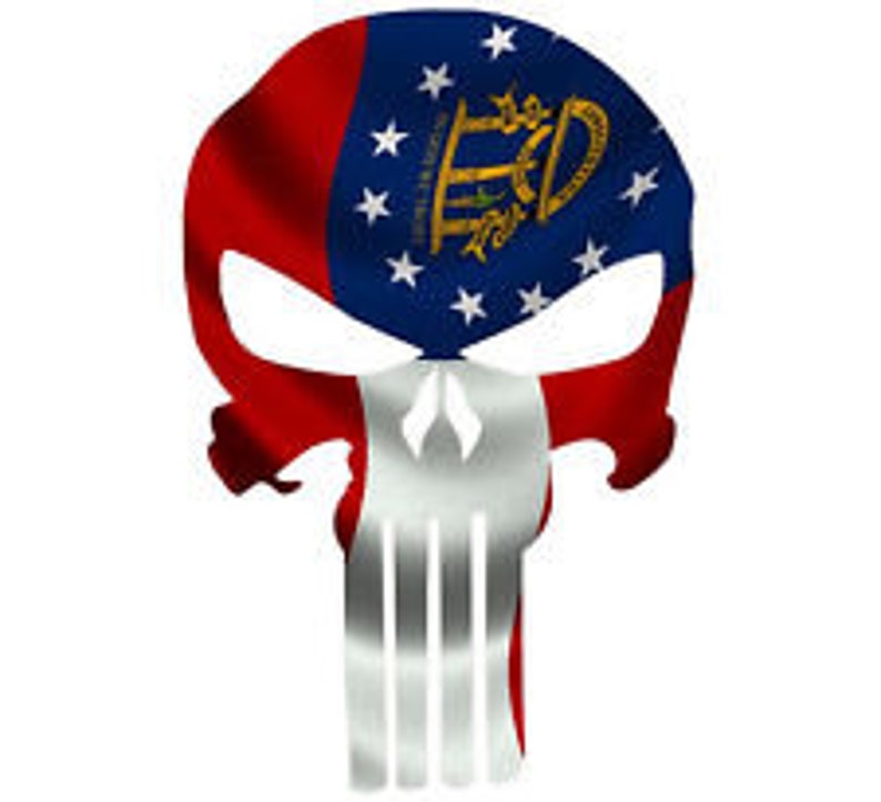 Punisher Skull USA Real Flag Style window decal Numerous sizes free shipping