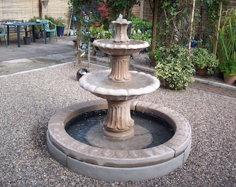 2 tier Barcelona fountain, in a small double aster surround