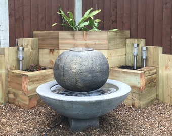 Stone ball garden water feature fountain garden ornament