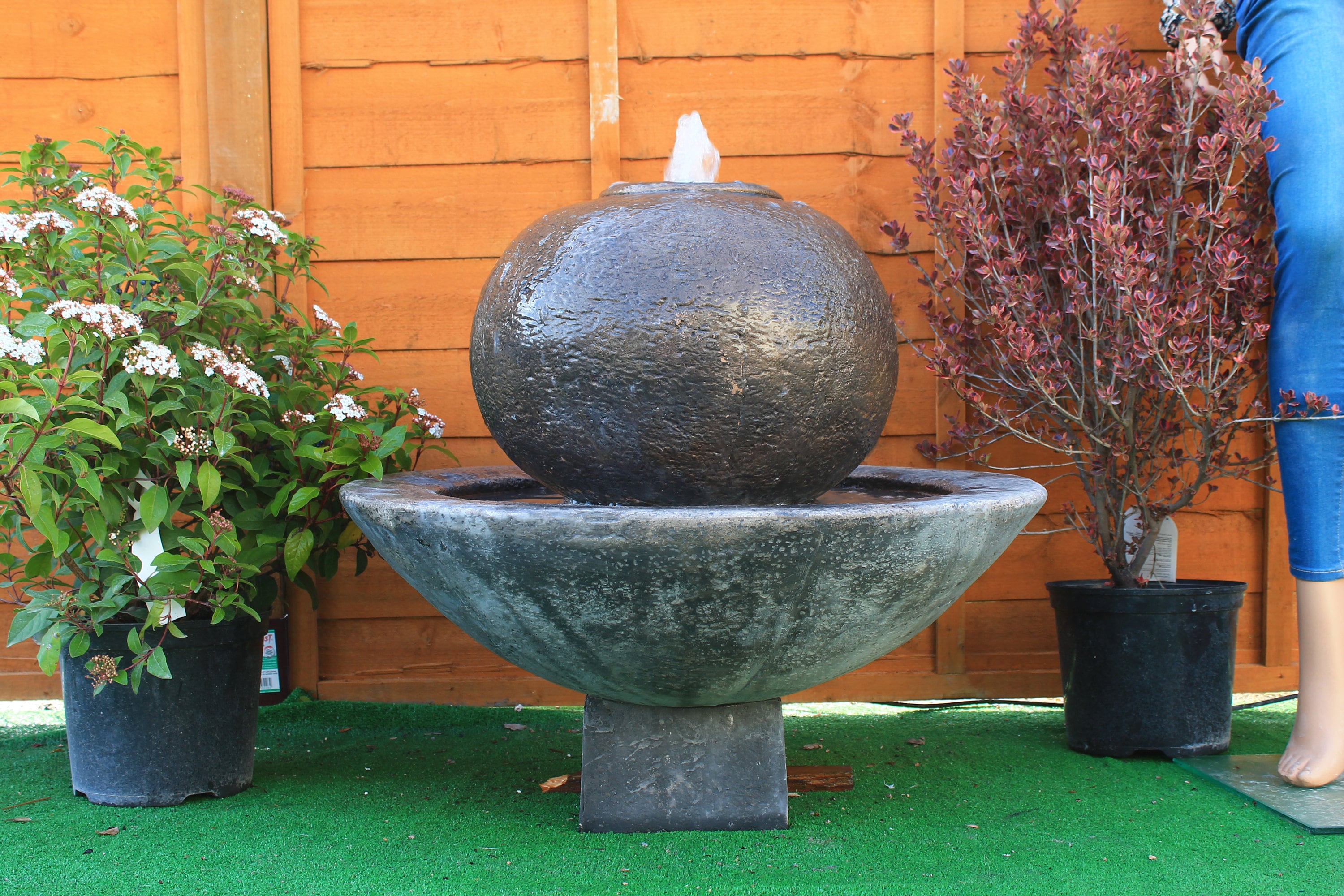Adorno de fuente de agua para jardín con forma de bola de piedra - Etsy  México, image size:3000x2000