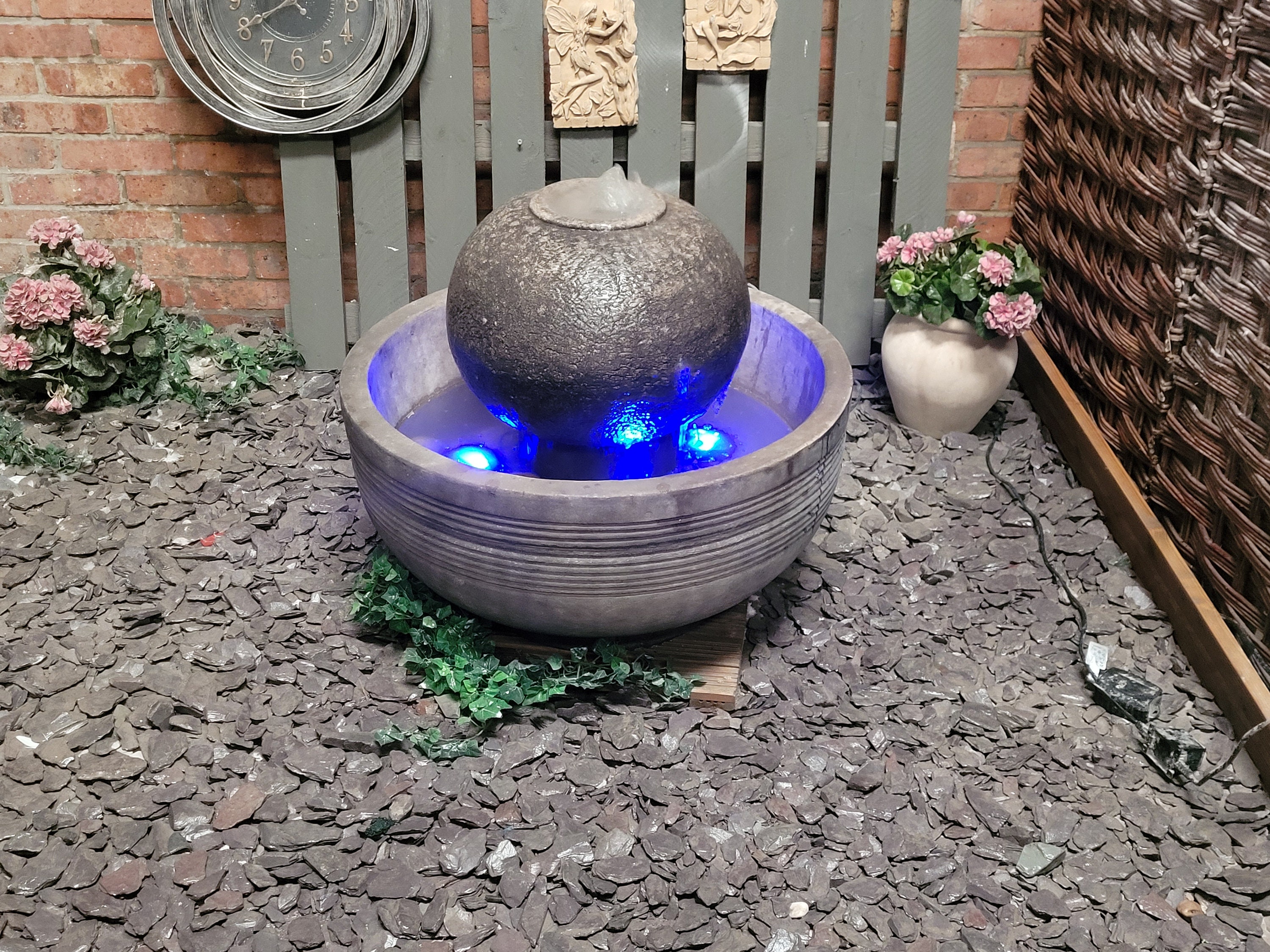 Circulum Stone Ball Garden Water Fountain Feature Ornament - Etsy UK