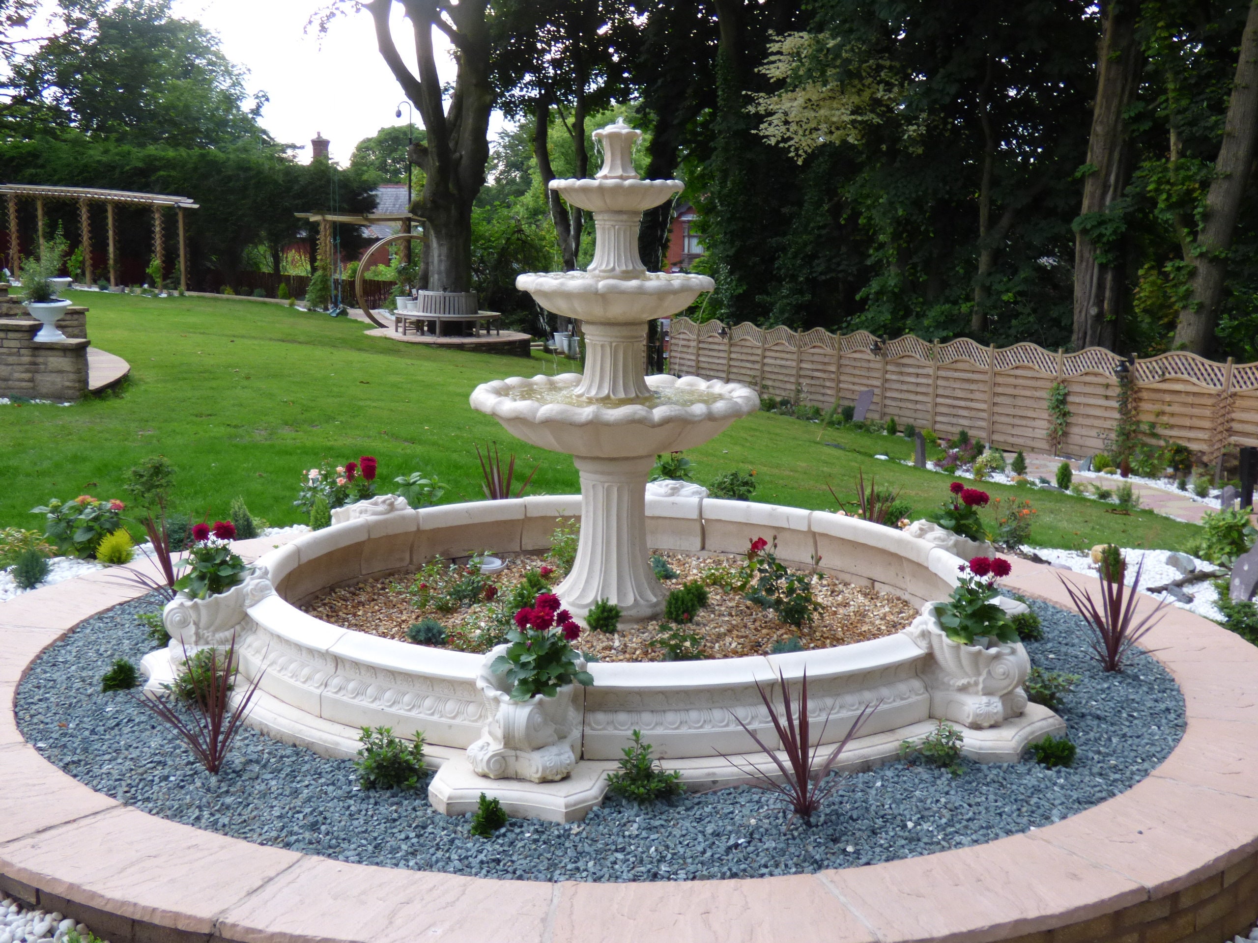 Large 3 Tier Barcelona Fountain, in a Large Neapolitan Pool Surround Etsy