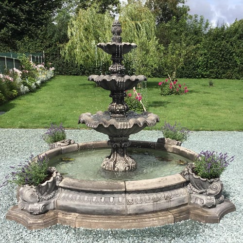 3 Tiered Edwardian Fountain, Large Clarence Single Pool 3 Tiered Edwardian Fountain, Large Clarence Single Pool