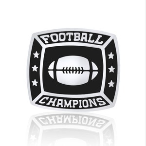 Football Championship Ring / Silver Tone / Football Ring, Sports Ring, Football Award, Football Gift, Football Recognition