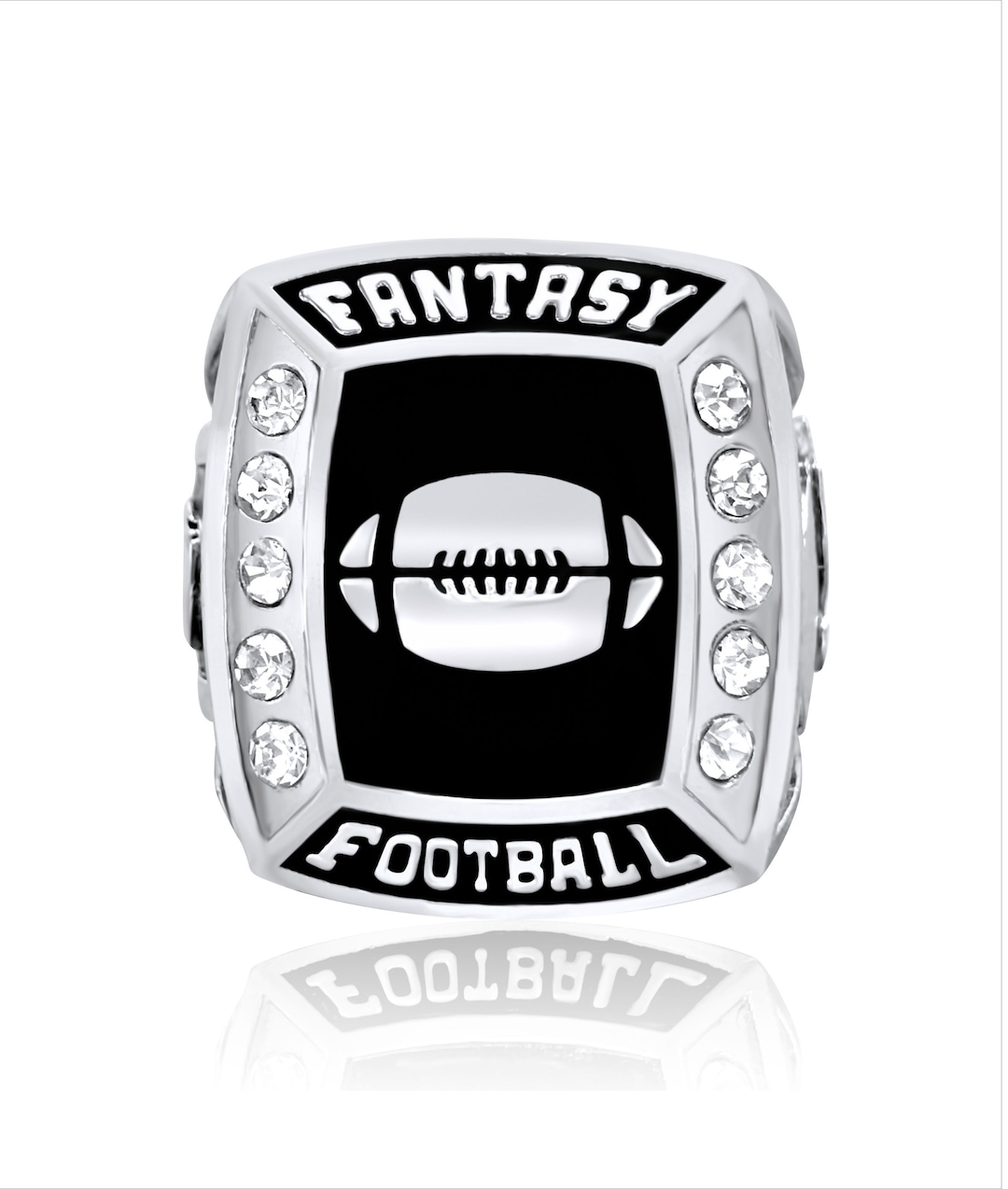 Fantasy Football Championship Ring / Silver Tone / Football Ring