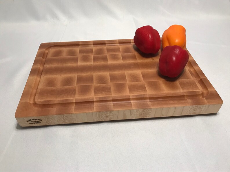 Wood Cutting Board Maple End Grain With Juice Groove Etsy