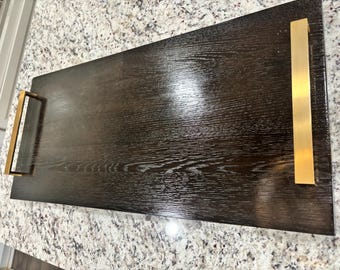 Wood Charcuterie or serving tray with handles 26x12