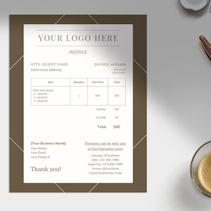 Professional Invoice Template, Canva Invoice Template, Editable Invoice Template, Simple Invoice Template, Atheistic Invoice Template