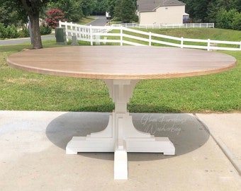 Round Cathedral Farmhouse Table, READ DESCRIPTION on SHIPPING, Round Table, Farmhouse, Handmade Table, Glam Farmhouse, Hand Built Table