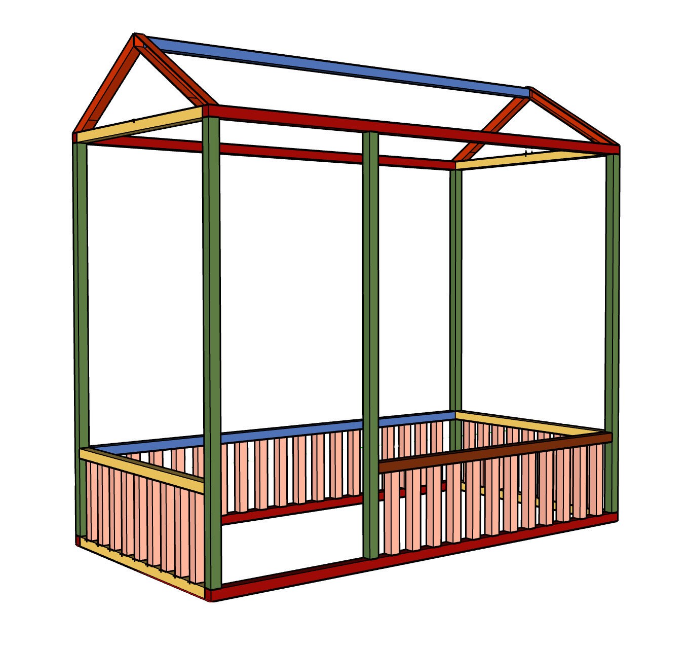 Toddler Floor Bed Plans Floor Bed Cut List House Floor Bed Etsy