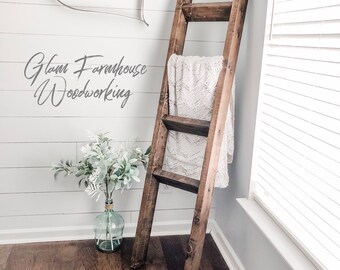 Rustic Blanket Ladder Blanket Ladder Wooden Ladder Handmade