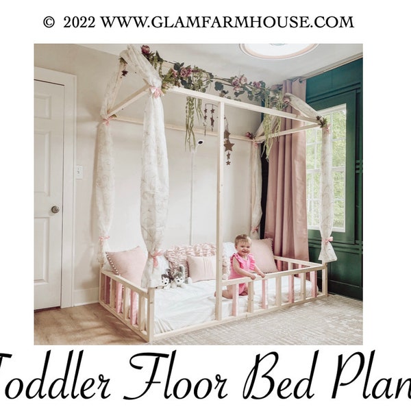 Toddler Floor Bed Plans, Floor Bed Cut List, House Floor Bed, DIY Plans