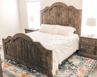 Farmhouse Bed, READ DESCRIPTION on SHIPPING, Farmhouse Chic, Rustic, Glam Farmhouse, Wooden Bed, Headboard, Footboard, Farmhouse Headboard