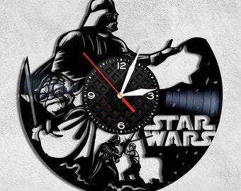 STAR WARS Vinyl Wall Clock Record Wall Clock Star War Wall Decor Birthday Gift Darth Vader Vinyl Record Wall Clock Wall Clock Modern