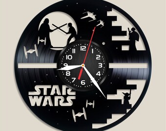 Star Wars Vinyl Wall Clock Wall Clock Vintage Han Solo Gift For Boy Birthday Gift Darth Vader Vinyl Record Wall Clock Wall Luke Skywalker