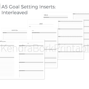 A5 Interleaved Goal Setting Inserts - Printable (A5104i)