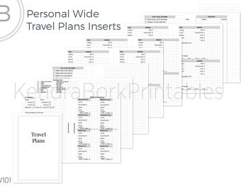 Personal Wide Travel Inserts - Printable Insert (PW101)