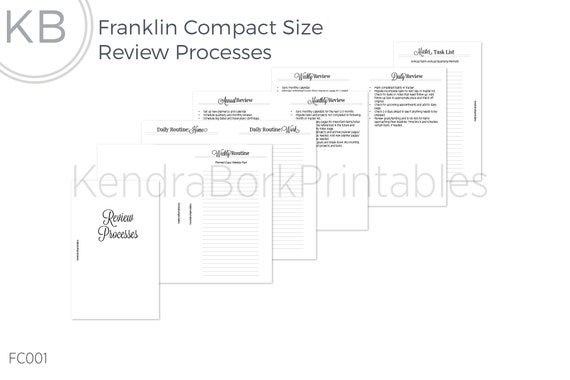 Franklin Compact Review and Routine Inserts Printable Insert | Etsy