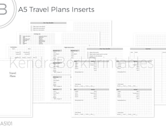 A5  Travel Inserts - Printable Insert (A5101)