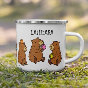 Capybara Enamel Mug, cute capybara mug, funny mug