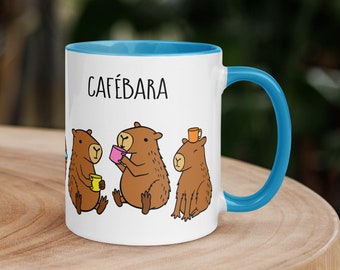 Mug capybara avec couleur à l'intérieur, jolie tasse capybara, tasse amusante