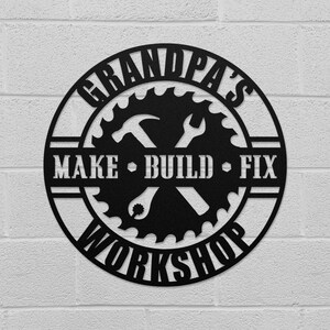 Custom Workshop Metal Sign, Personalized Gift for Handyman, great Father&#39;s Day Gift