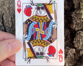 Queen of Hearts Playing Card Yellowjackets sticker