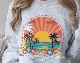 Le sue misericordie sono una nuova felpa cristiana, girocollo con versetto della Bibbia, felpe cristiane, abbigliamento di Gesù, camicia basata sulla fede, camicia delle Scritture