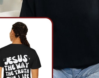 Jesus, vägen, sanningen, livet kristen t-shirt, bibelvers t-shirt, bibelvers t-shirt, trosbaserad t-shirt, kristen gåva, kortärmad t-shirt