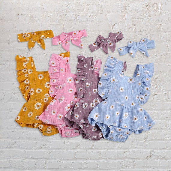 Daisy Baby Girl Romper Summer Toddler Kids Baby Clothes Etsy