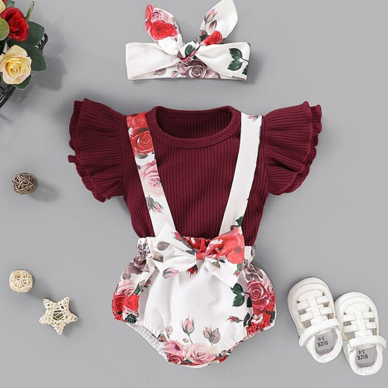 FREE SHIPPING Baby Flower Lovely Baby girls romper Floral | Etsy