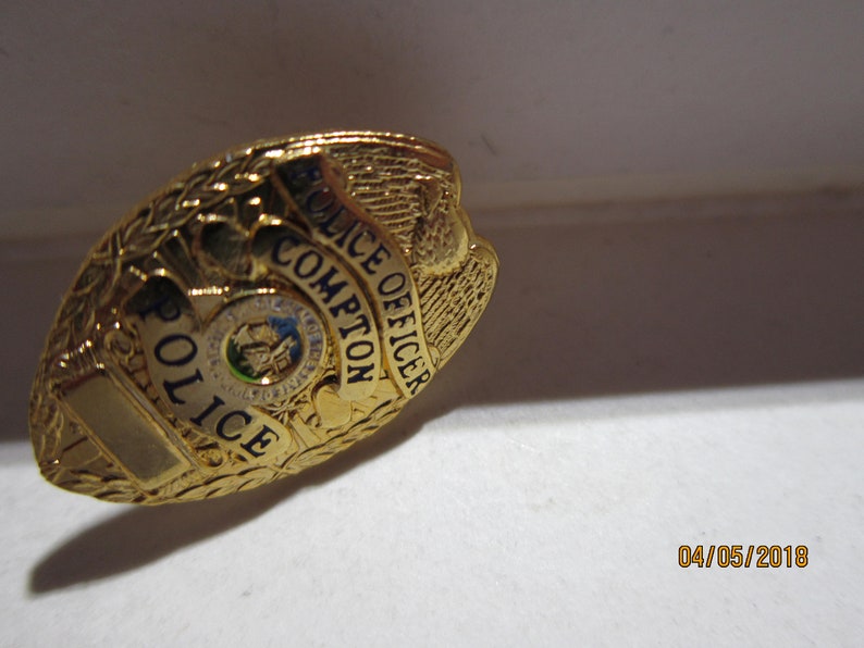 COMPTON Police Officer 1 miniature Badge Hat Lapel Pin Tie Tac California