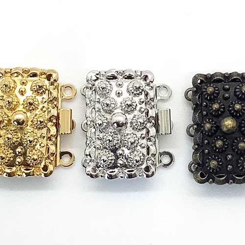 Threestrand Pearl Necklace Clasp With a Large Pearl Nestled Etsy